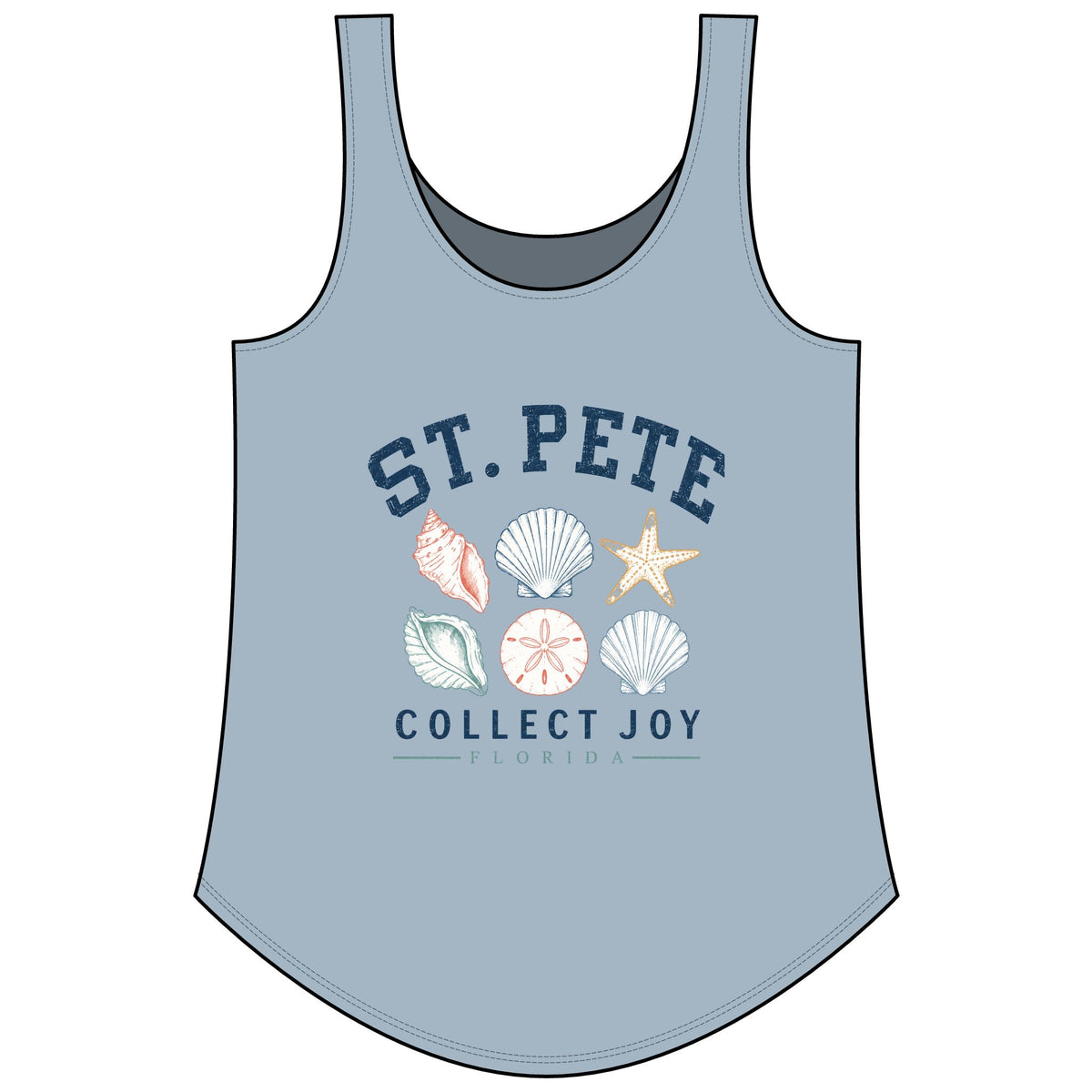 St. Pete Shells Tank Top – "Collect Joy" Beachy Women's Festival Tank