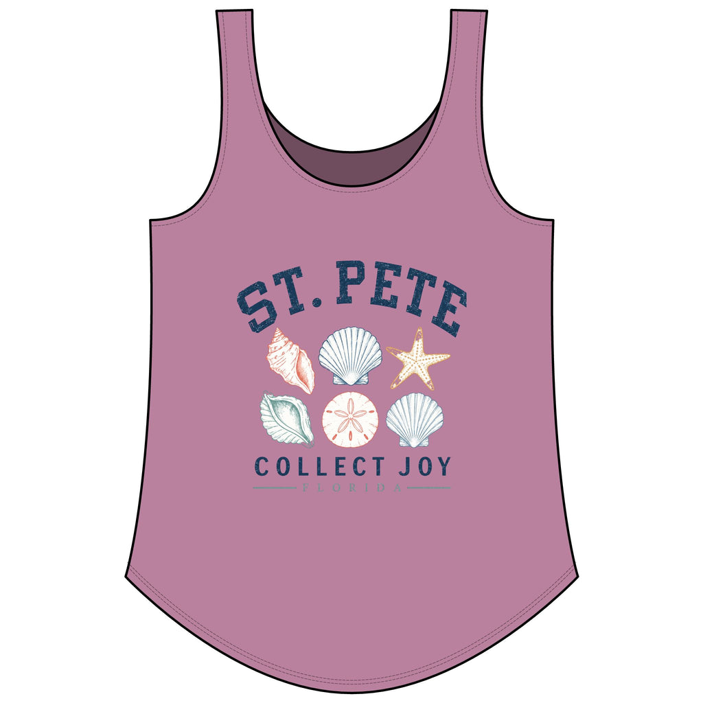 St. Pete Shells Tank Top – "Collect Joy" Beachy Women's Festival Tank