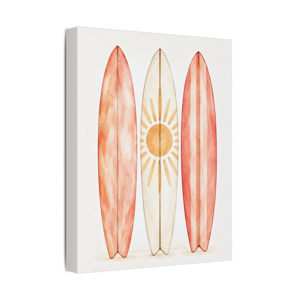 Surfboard Watercolor Wall Art - Beach Surf Canvas Print