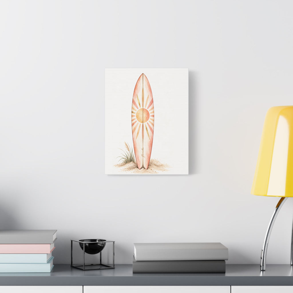 Boho Surfboard Sun Satin Canvas Wall Art