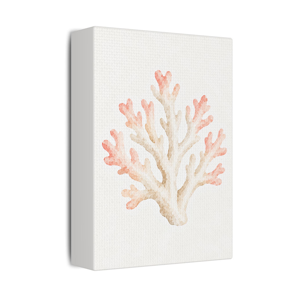 Watercolor Coral Branch Satin Canvas