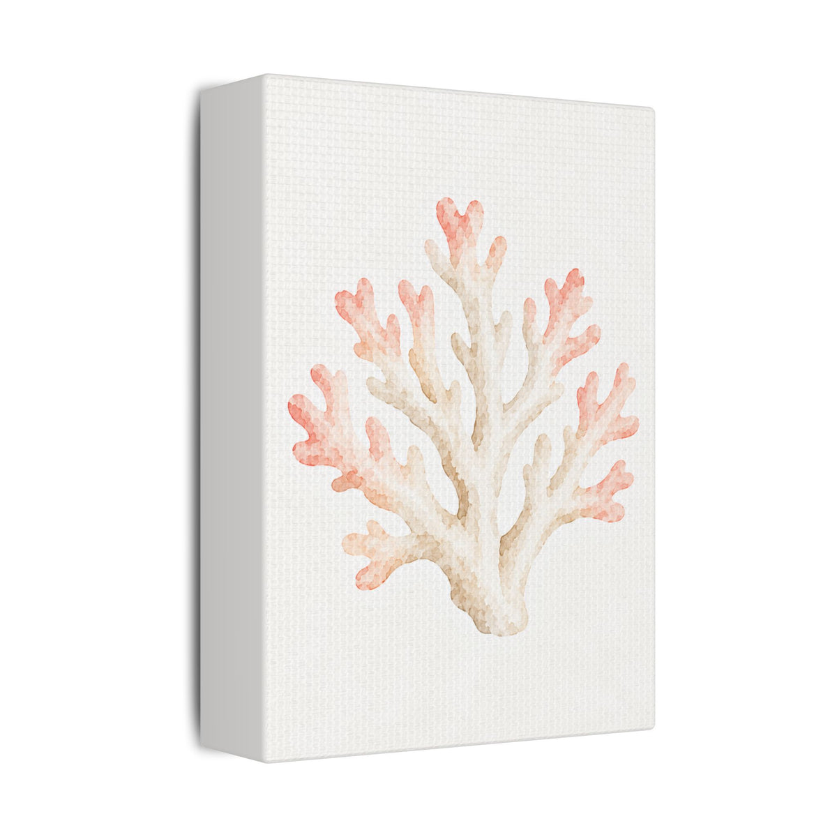 Watercolor Coral Branch Satin Canvas
