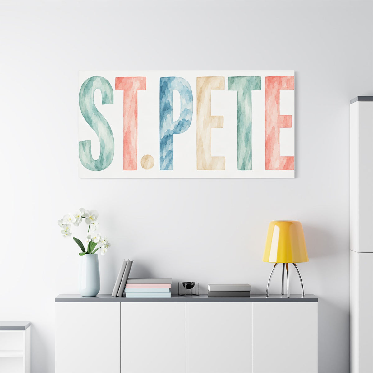 St. Pete Watercolor Canvas Print — Satin Stretched Wall Art