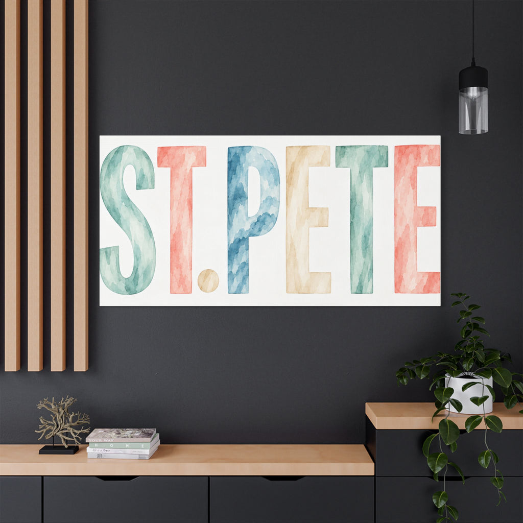 St. Pete Watercolor Canvas Print — Satin Stretched Wall Art