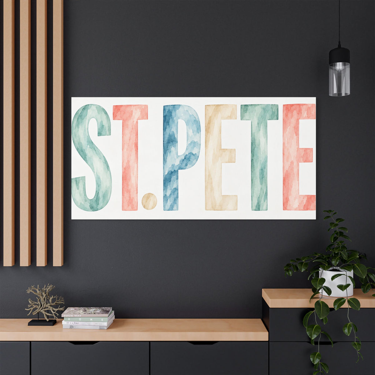 St. Pete Watercolor Canvas Print — Satin Stretched Wall Art
