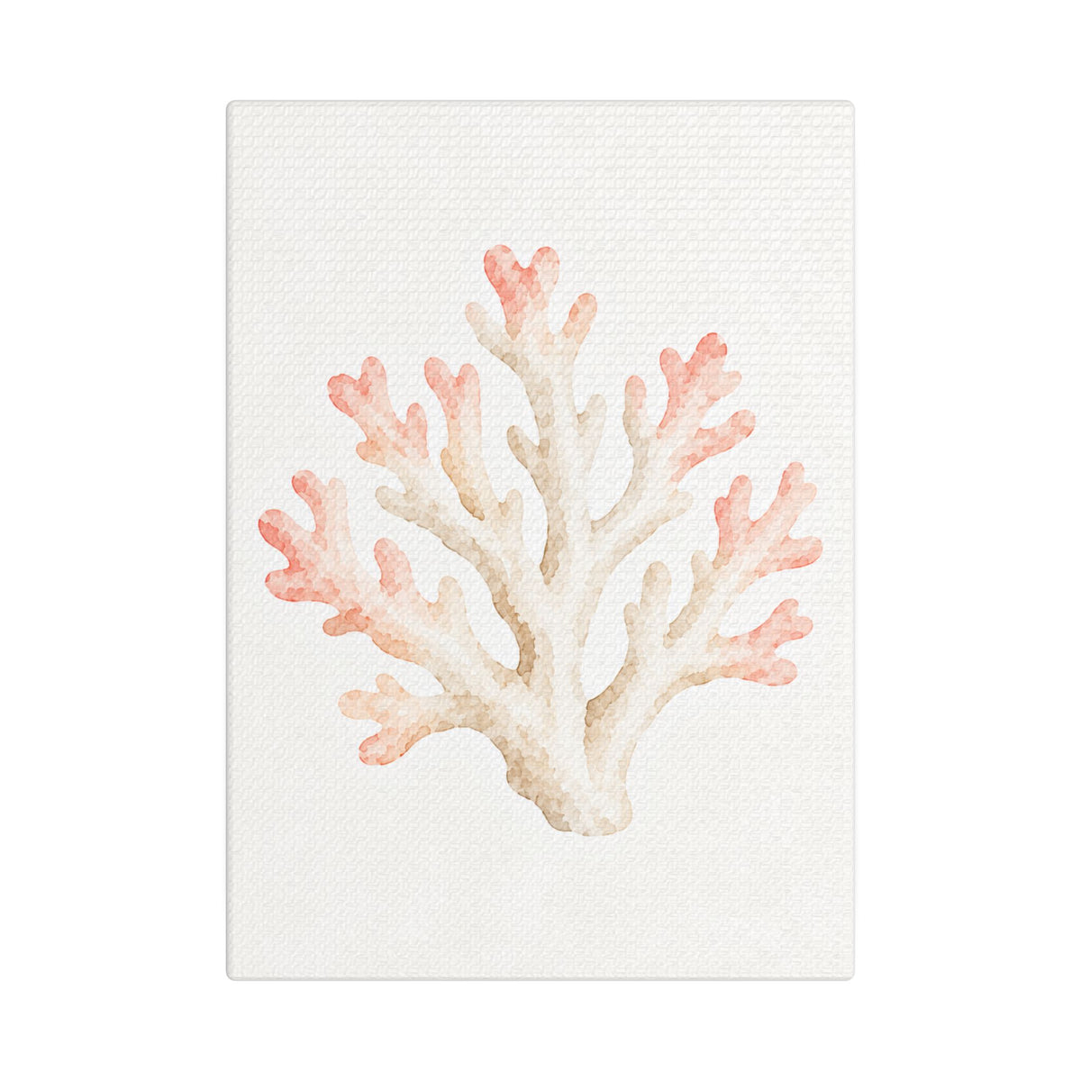 Watercolor Coral Branch Satin Canvas