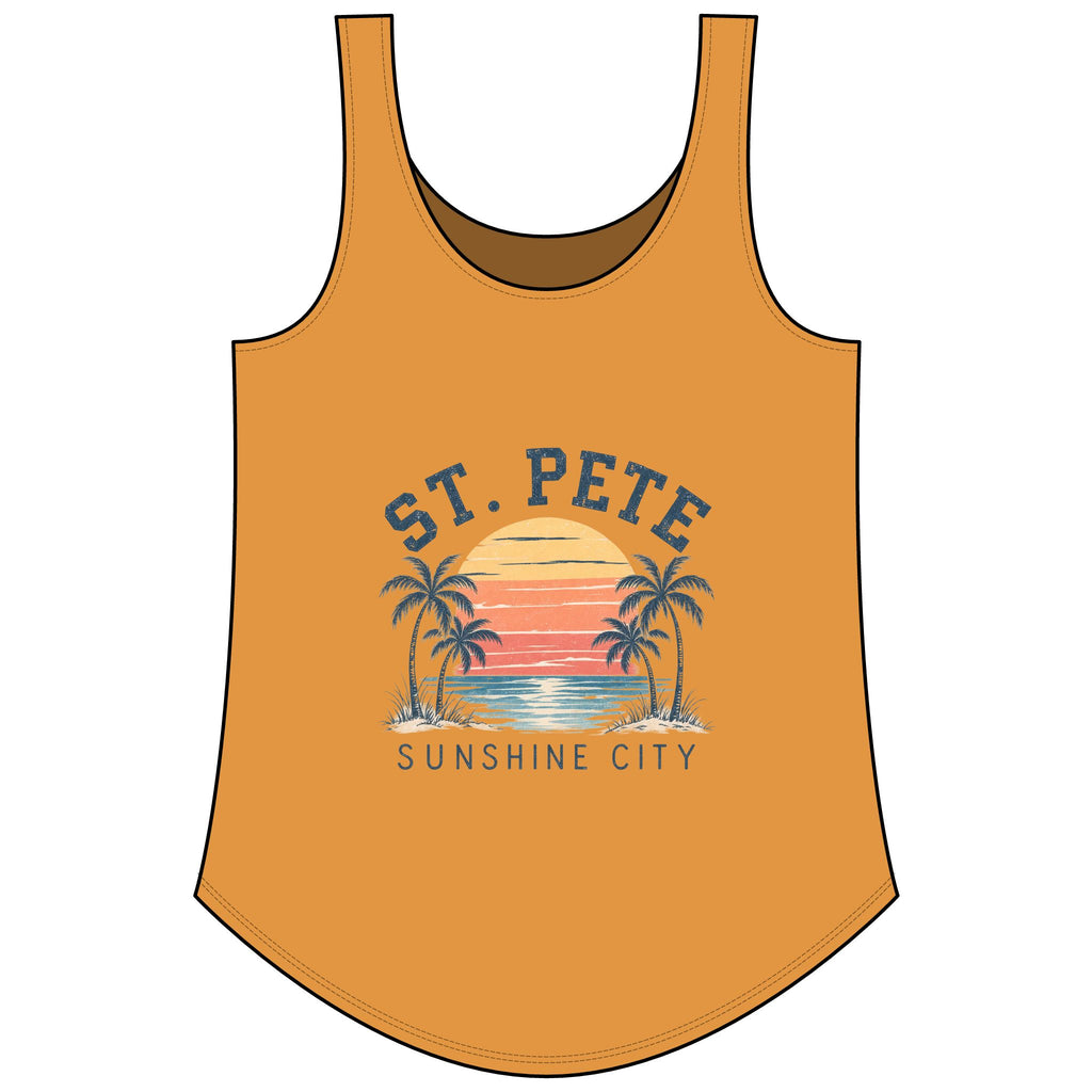 St. Pete Sunshine City Tank Top — Women's Retro Beach Festival Shirt