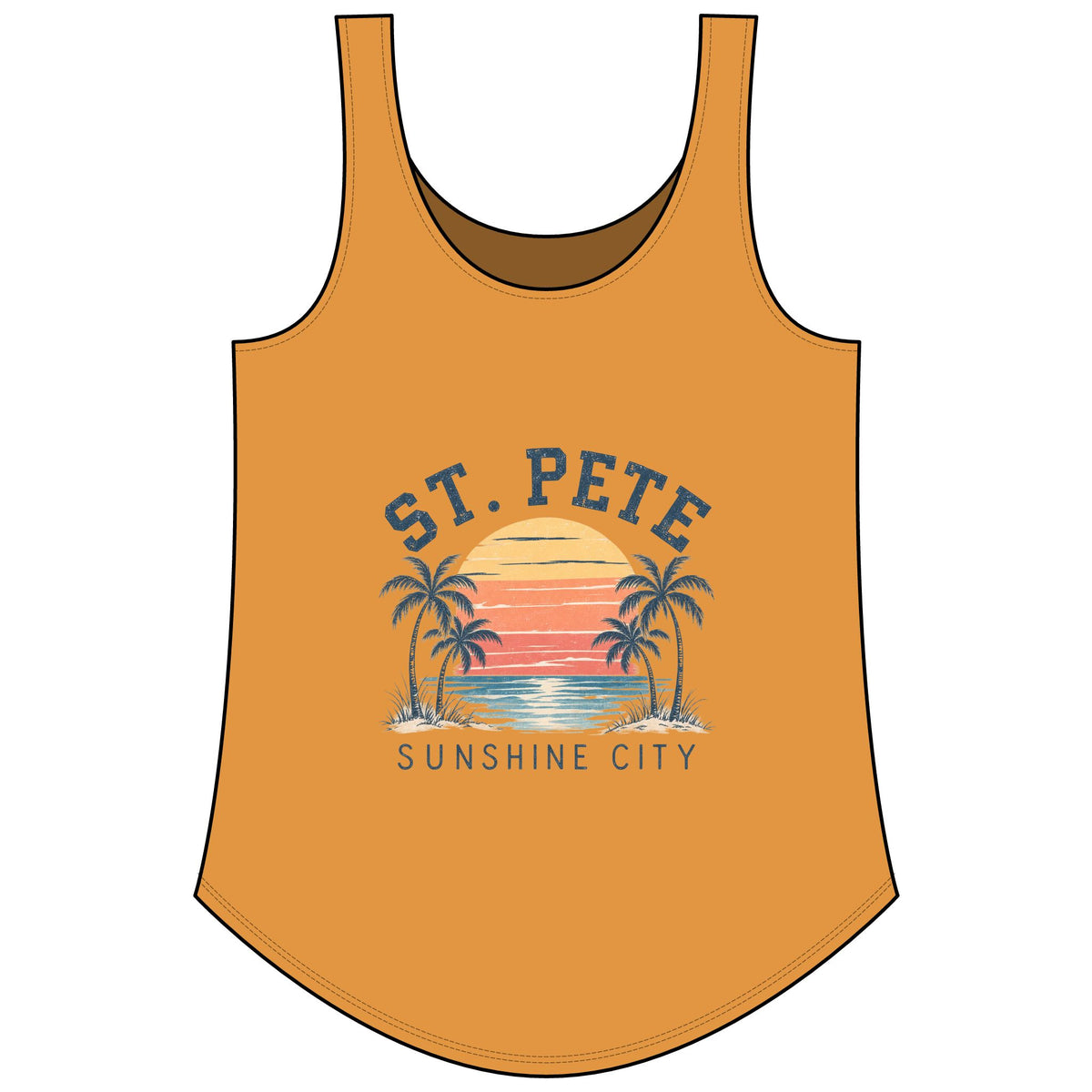St. Pete Sunshine City Tank Top — Women's Retro Beach Festival Shirt