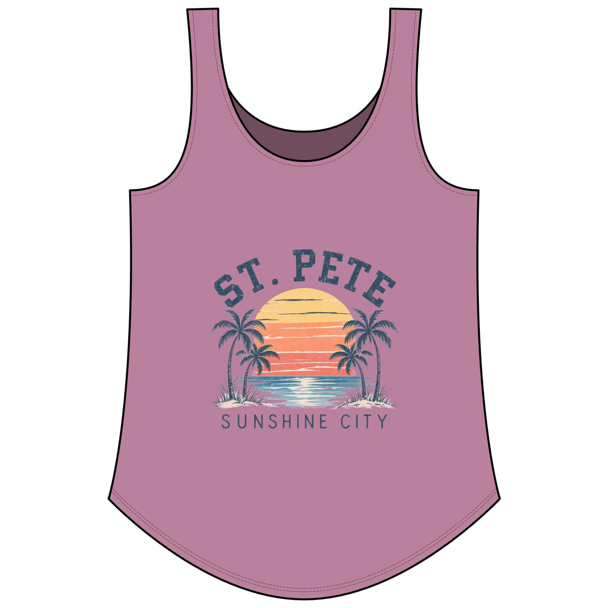 St. Pete Sunshine City Tank Top — Women's Retro Beach Festival Shirt