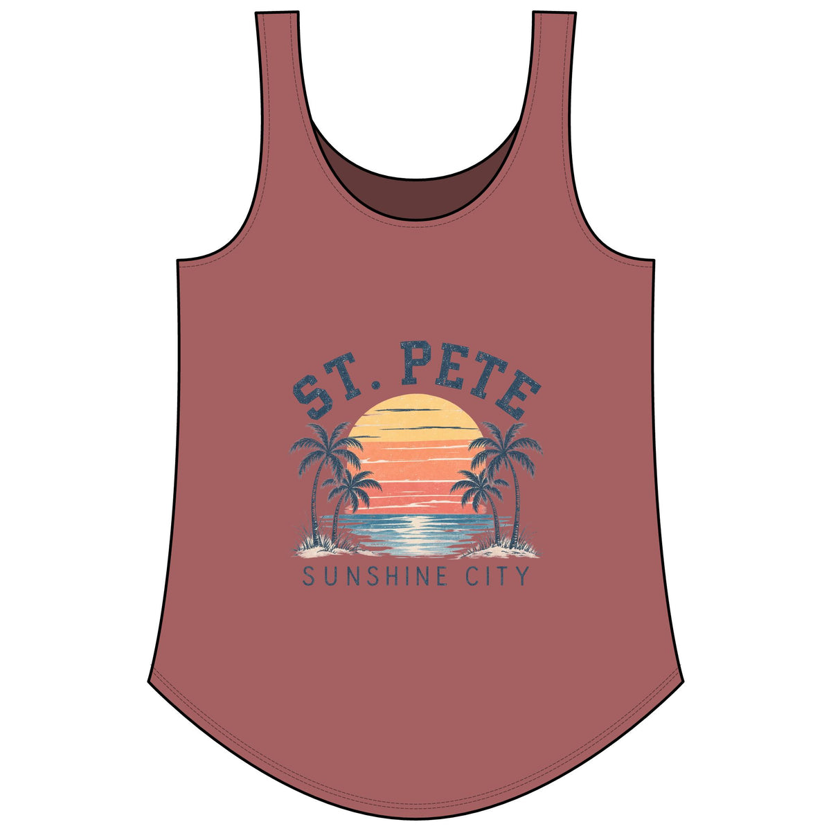 St. Pete Sunshine City Tank Top — Women's Retro Beach Festival Shirt
