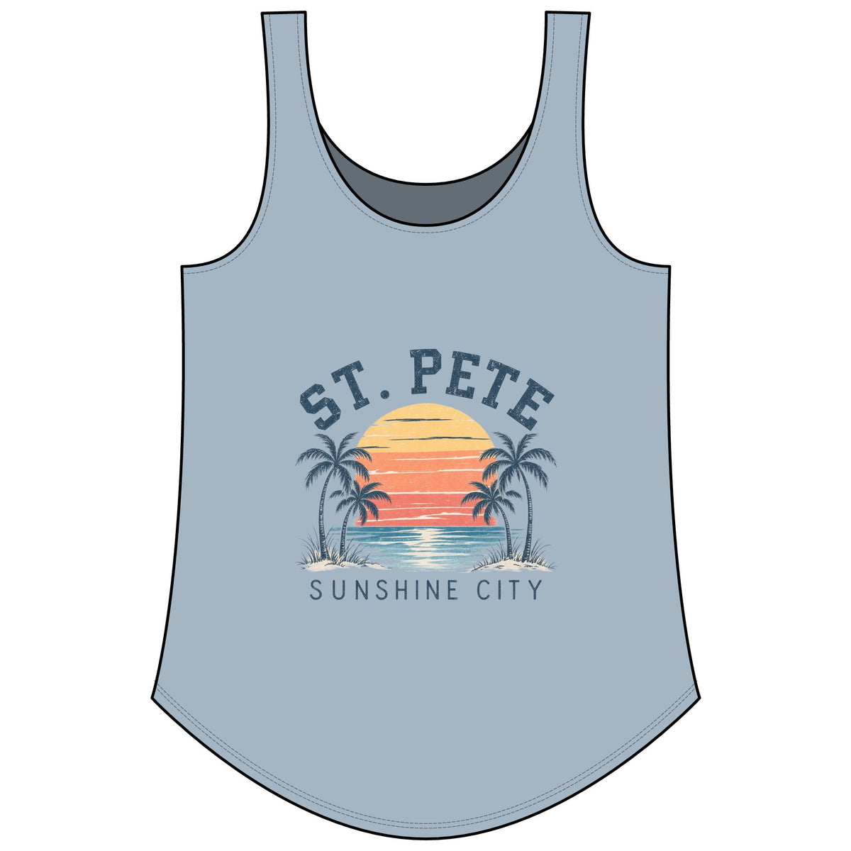 St. Pete Sunshine City Tank Top — Women's Retro Beach Festival Shirt