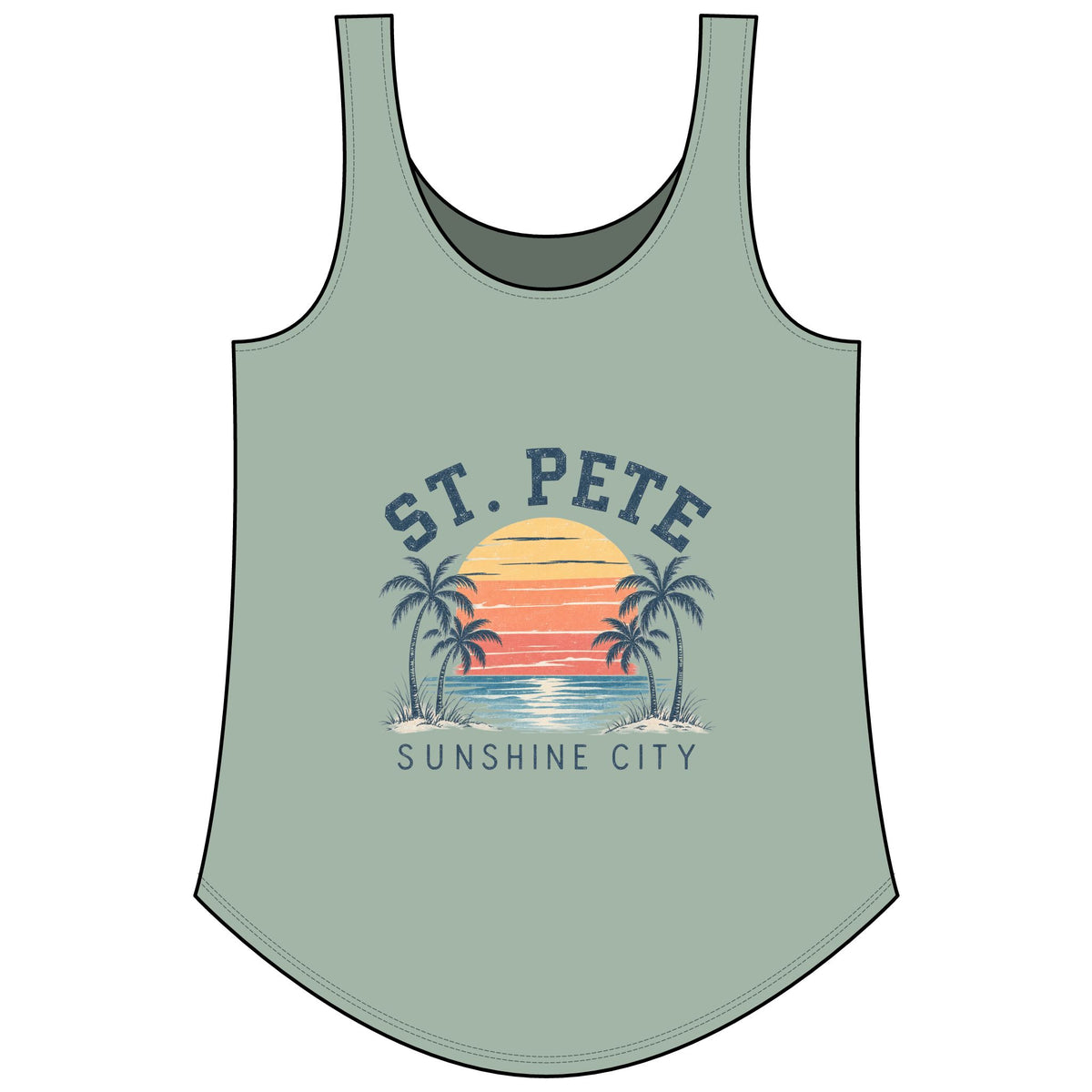 St. Pete Sunshine City Tank Top — Women's Retro Beach Festival Shirt
