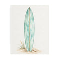 Teal Boho Surfboard Satin Canvas Wall Art